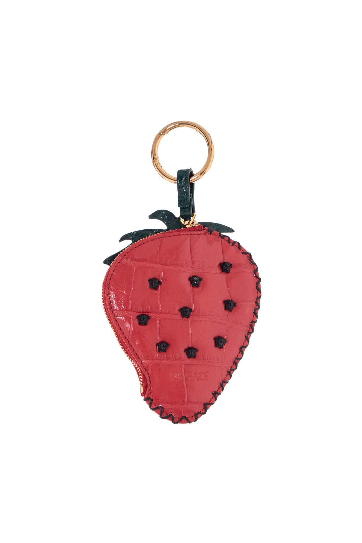 strawberry charm in coconut print leather