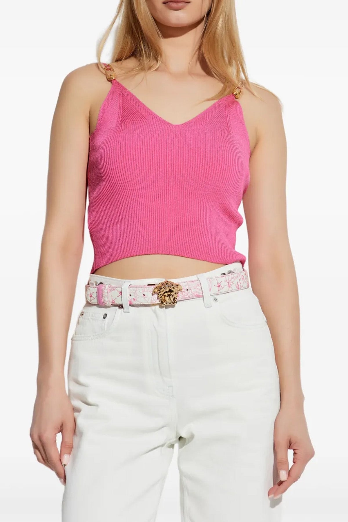 stretch ribbed knit crop top