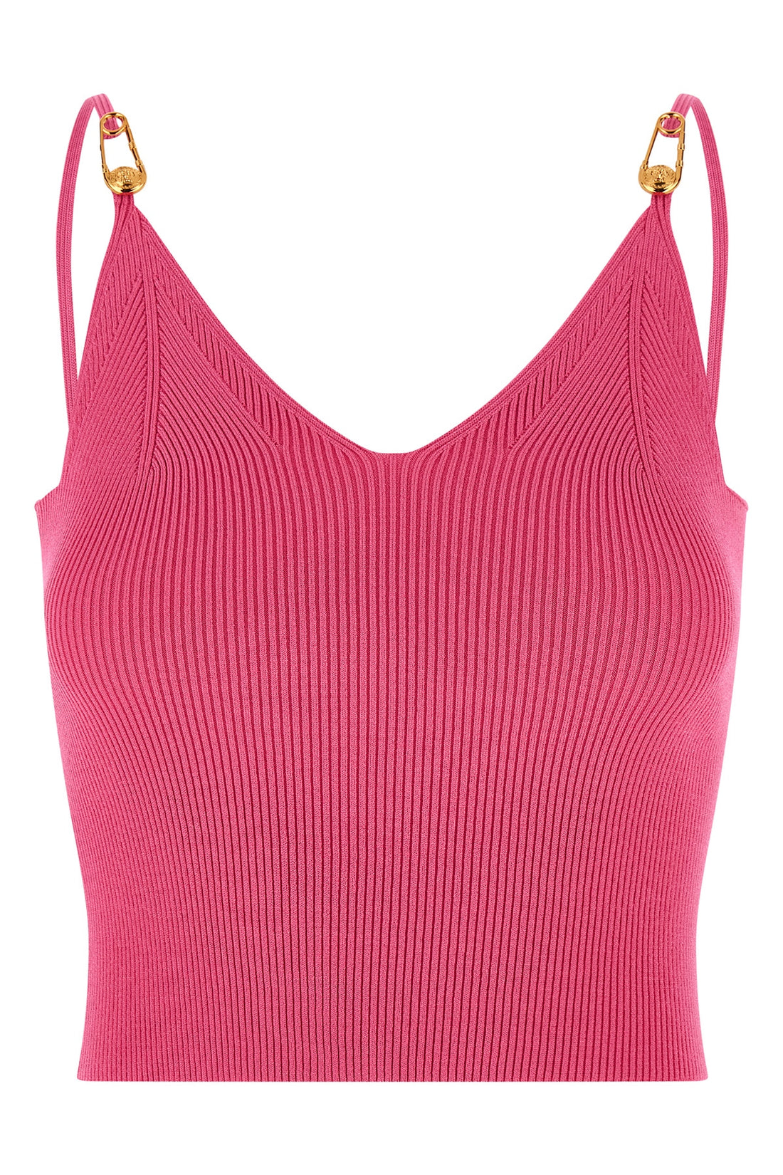 VERSACE 40 stretch ribbed knit crop top