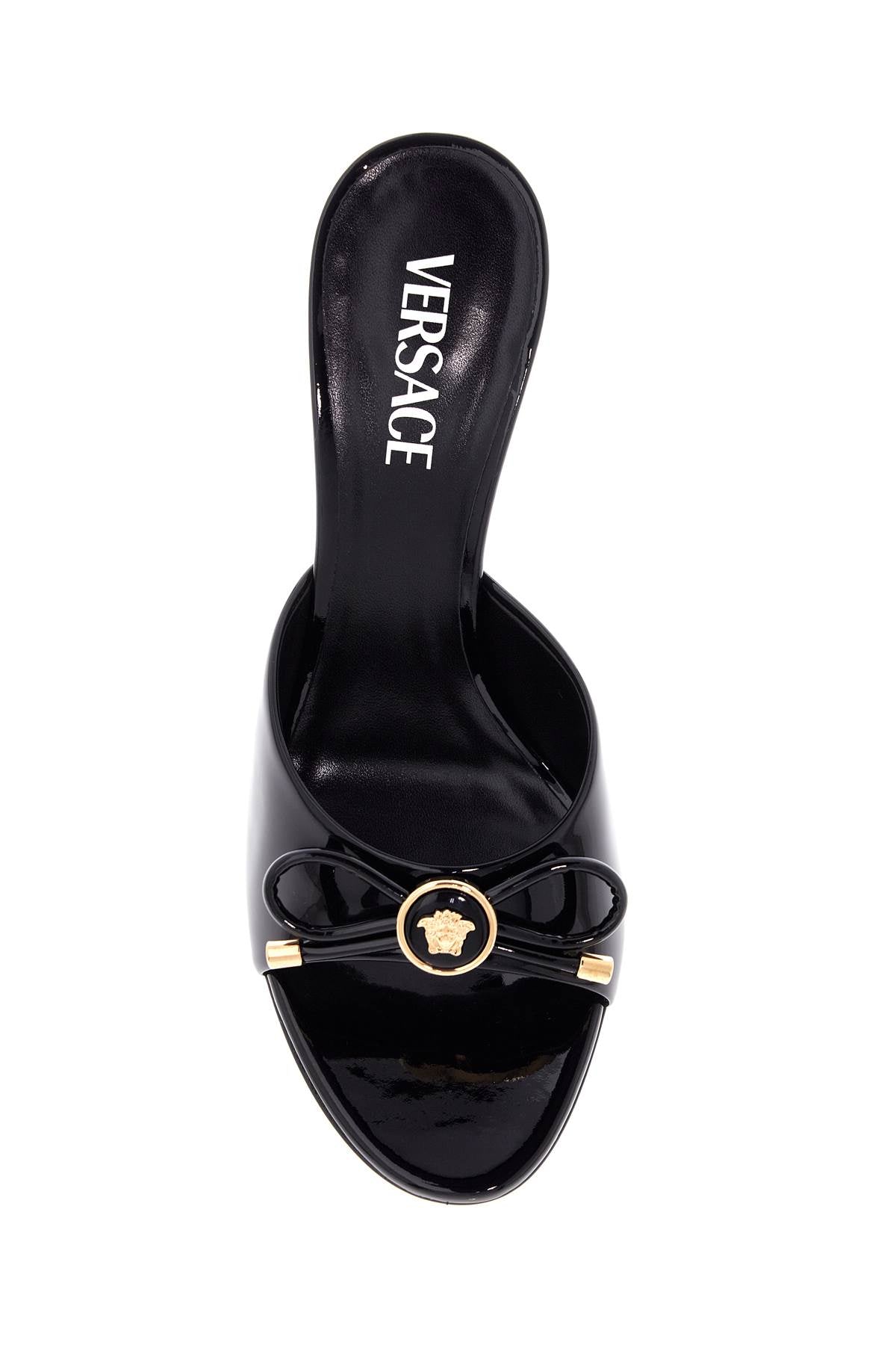 &quot;opera bow patent leather mules