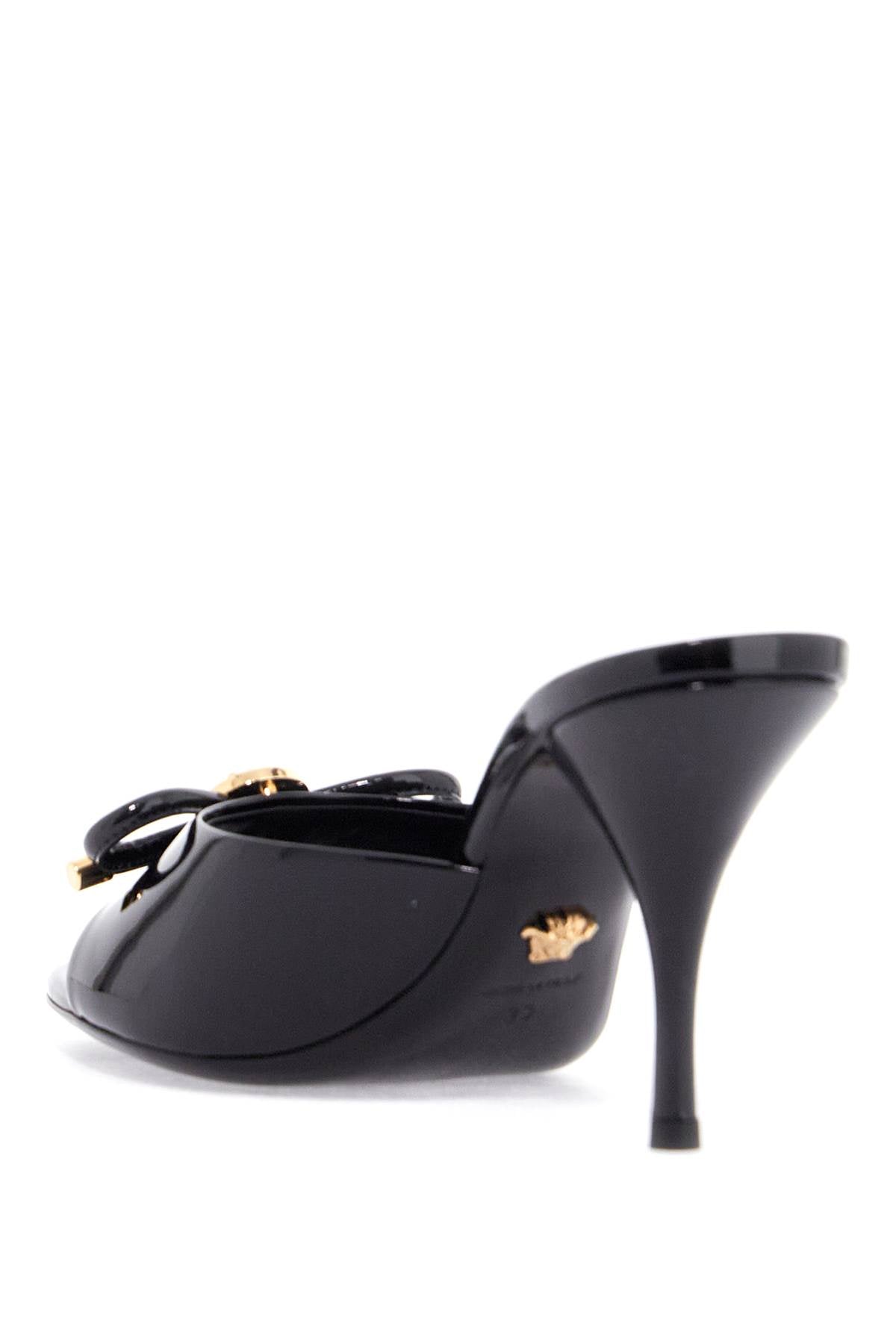 &quot;opera bow patent leather mules