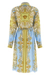 all over spring barocco print silk twill midi dress