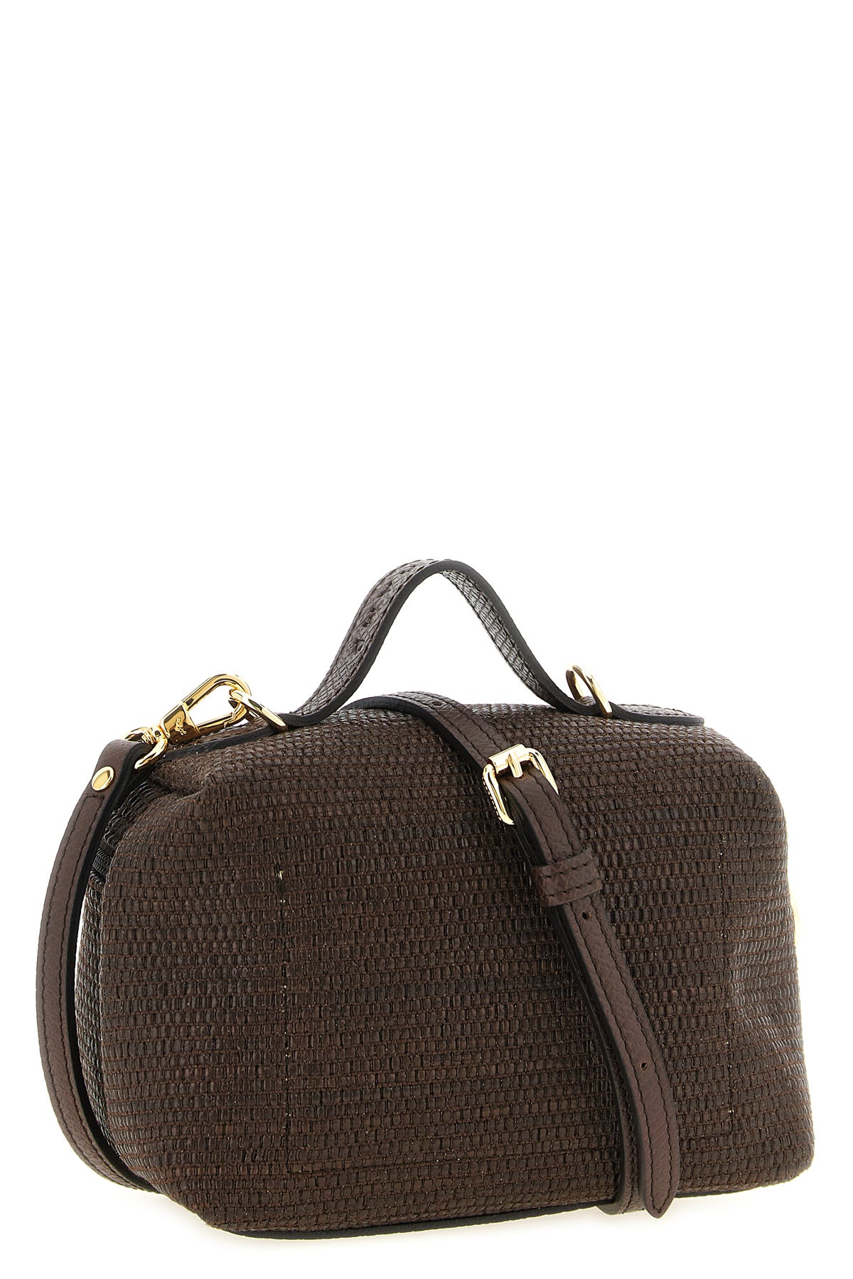xs le pliage straw-effect canvas crossbody bag