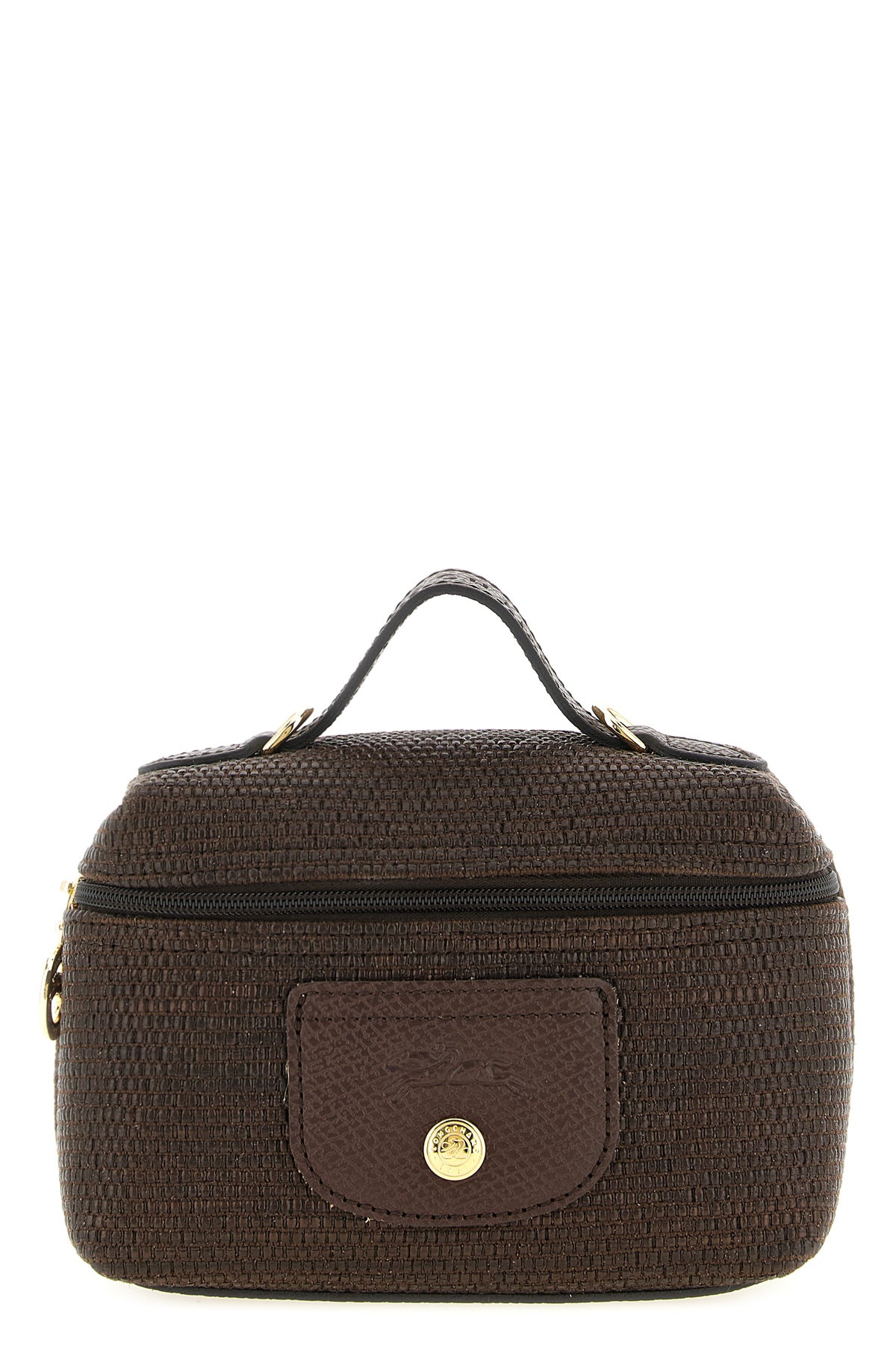 xs le pliage straw-effect canvas crossbody bag