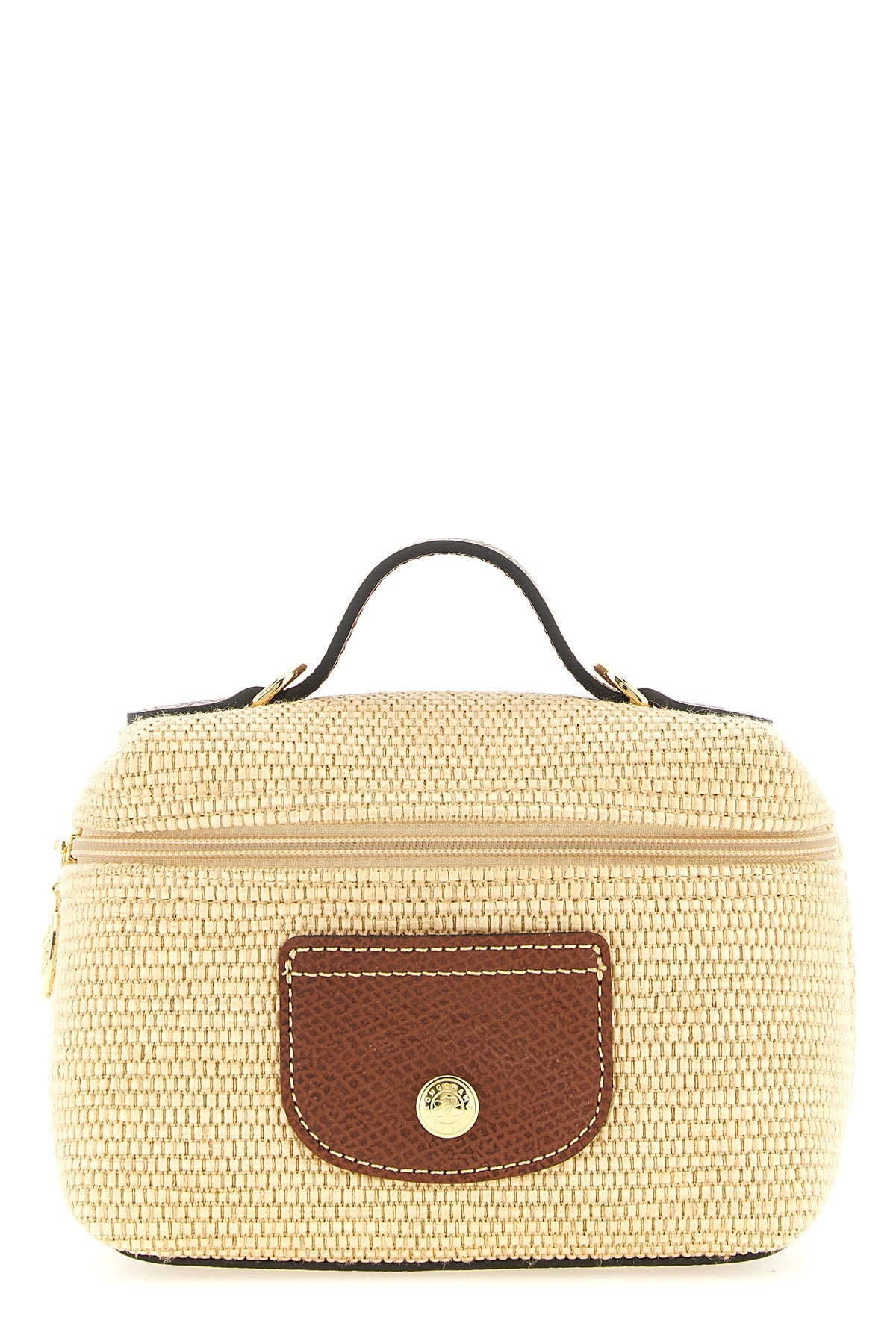 xs le pliage straw-effect canvas crossbody bag