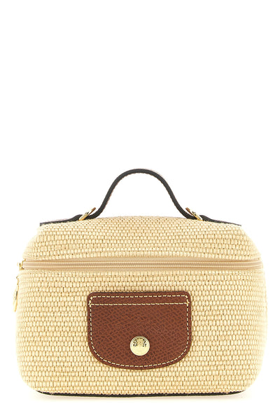 xs le pliage straw-effect canvas crossbody bag