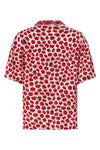strawberry garden print silk twill shirt