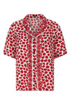 strawberry garden print silk twill shirt