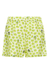 strawberry garden print silk twill shorts