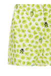 strawberry garden print silk twill shorts