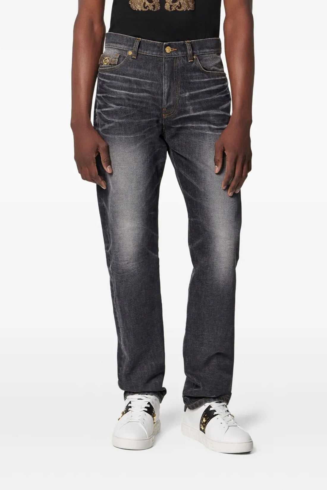 VERSACE 32 stonewashed cotton denim jeans