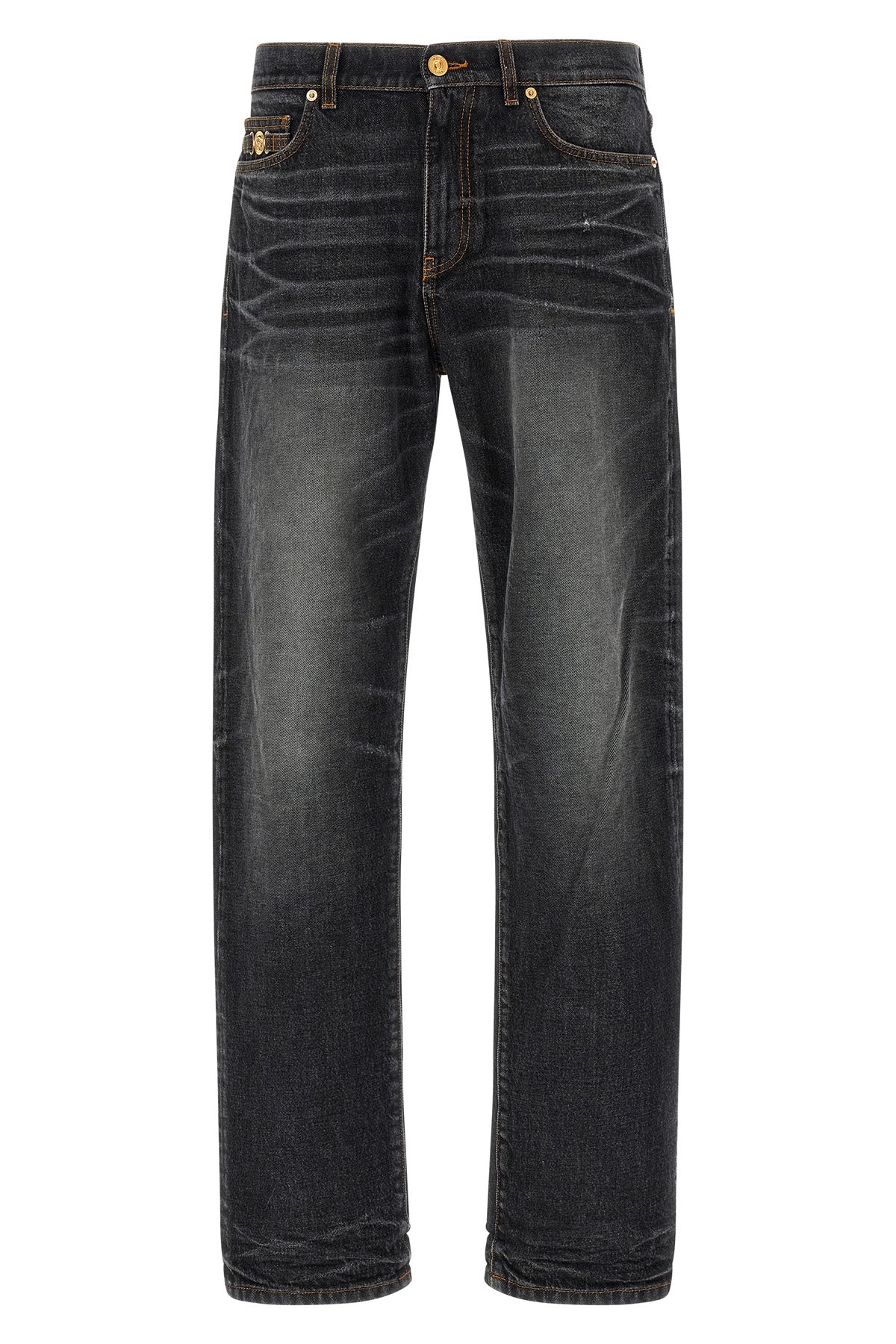 stonewashed cotton denim jeans