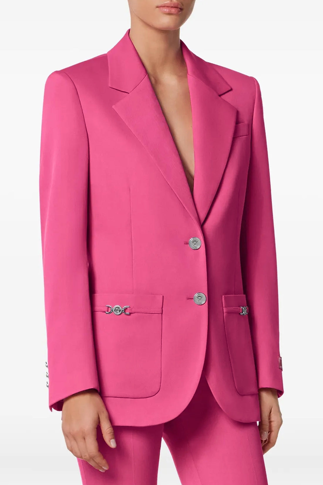 VERSACE 38 single-breasted stretch wool gabardine blazer