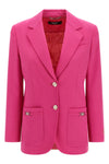 single-breasted stretch wool gabardine blazer