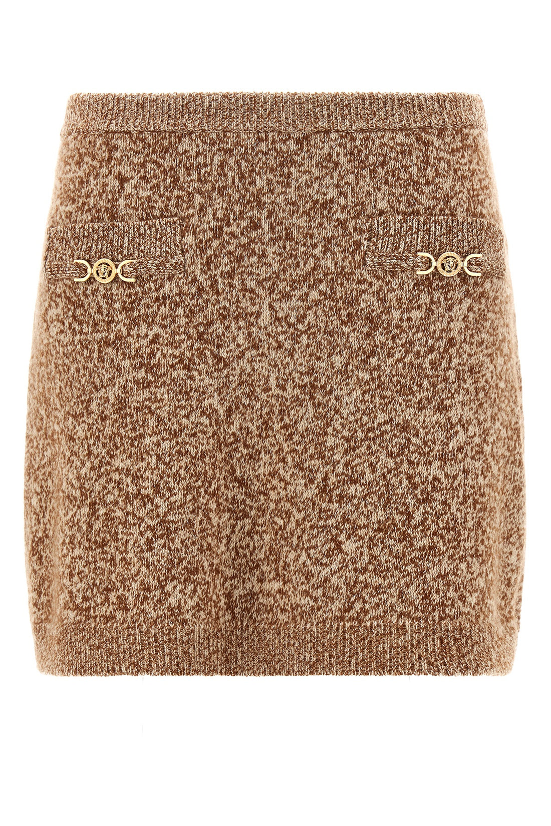 VERSACE 38 mouline mini skirt in cashmere blend knit