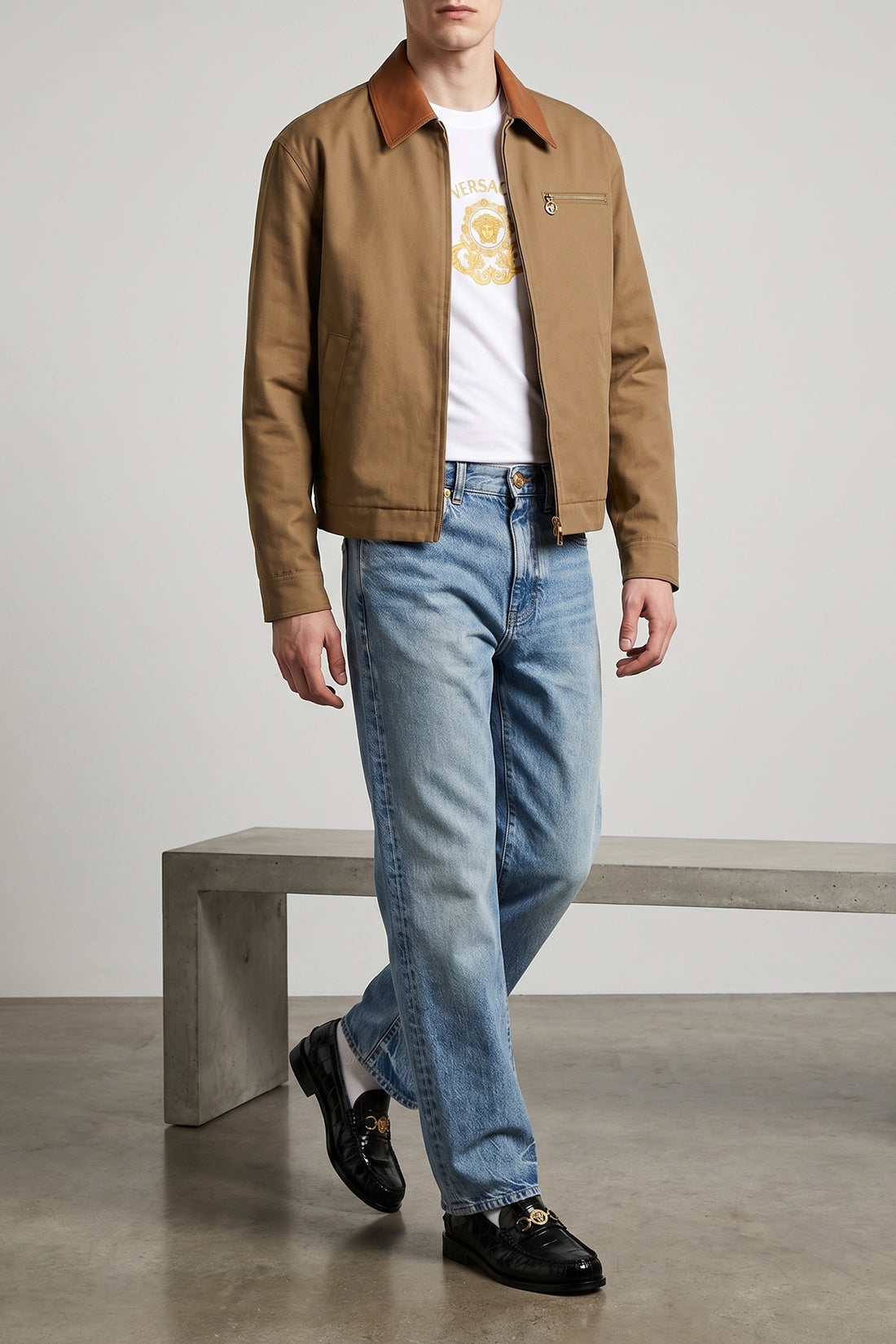 VERSACE 31 stonewashed cotton denim jeans