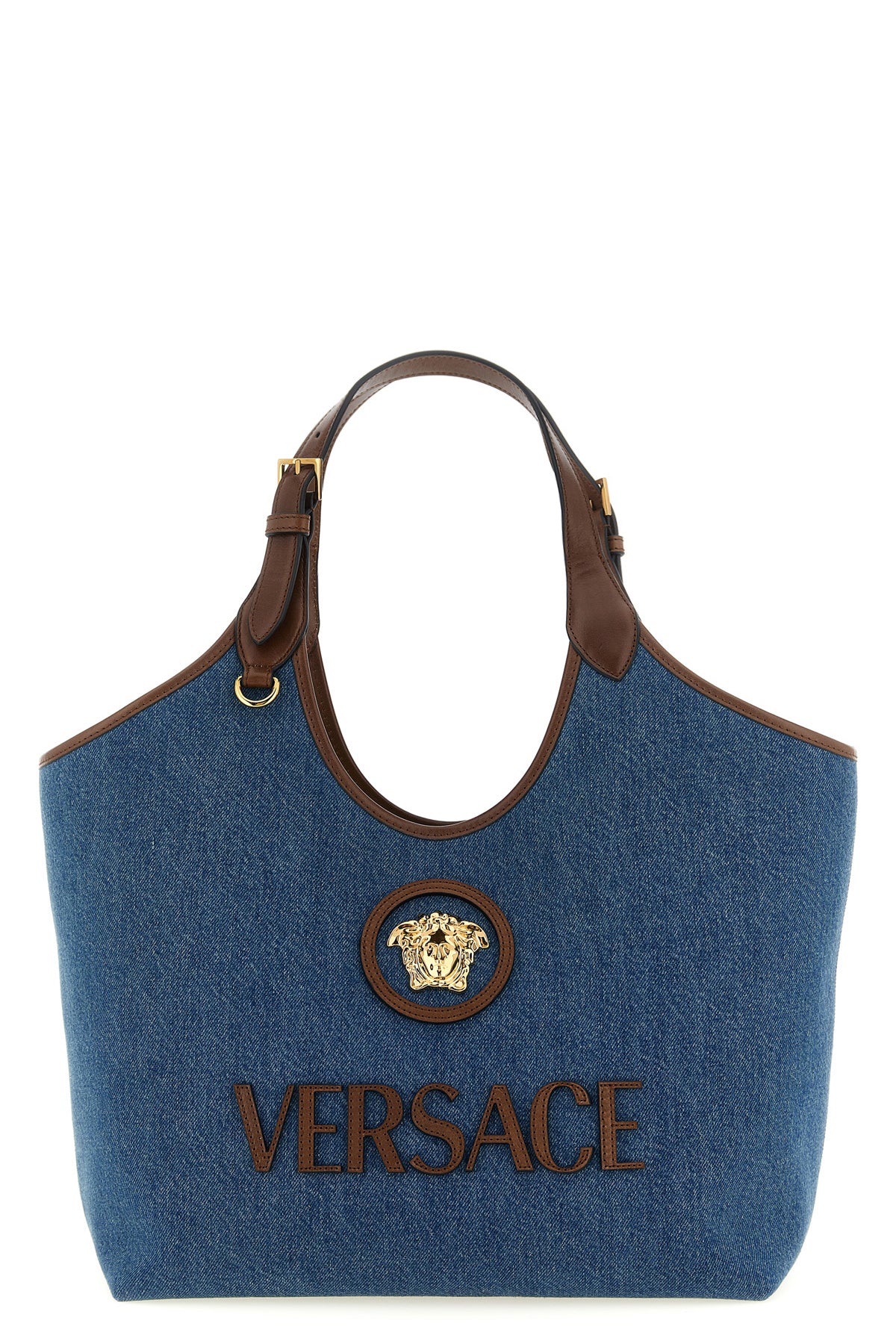 medium la medusa denim shopping bag