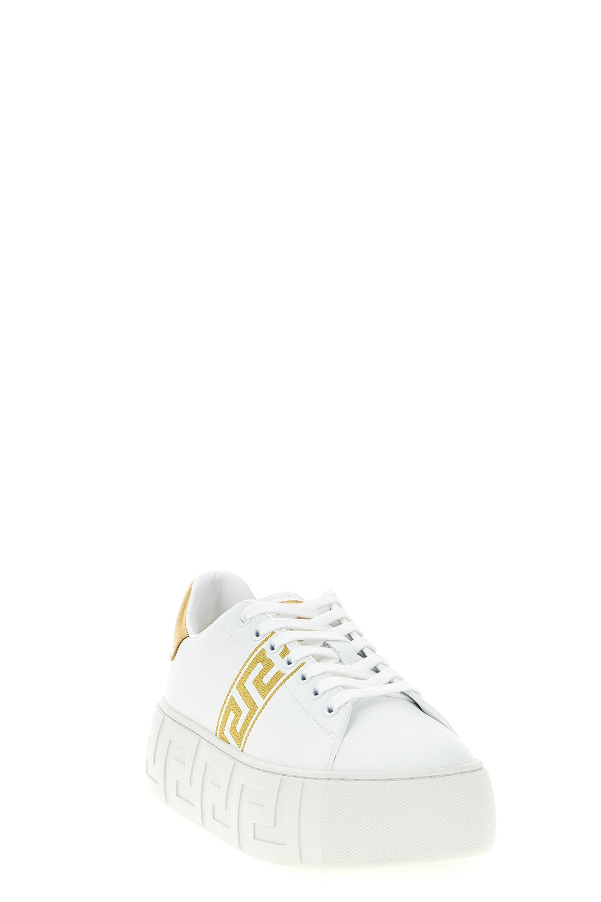 leather-effect fabric sneakers