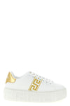 leather-effect fabric sneakers
