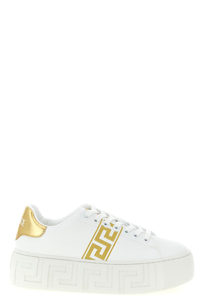 leather-effect fabric sneakers