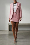 mini skirt in checked wool crêpe tweed