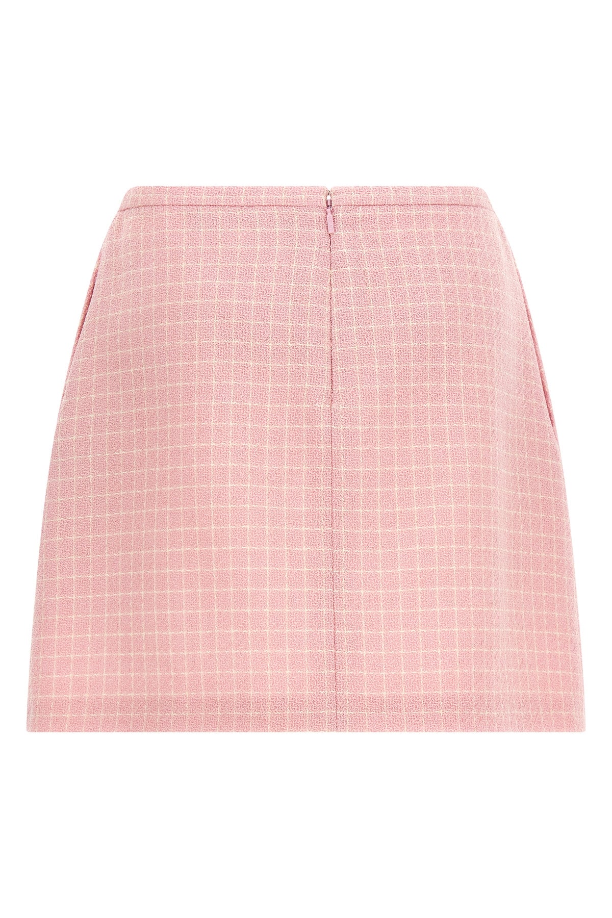 mini skirt in checked wool crêpe tweed