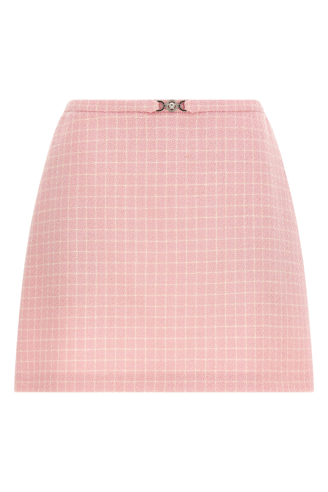 VERSACE 40 mini skirt in checked wool crêpe tweed