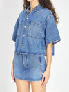 cropped denim shirt