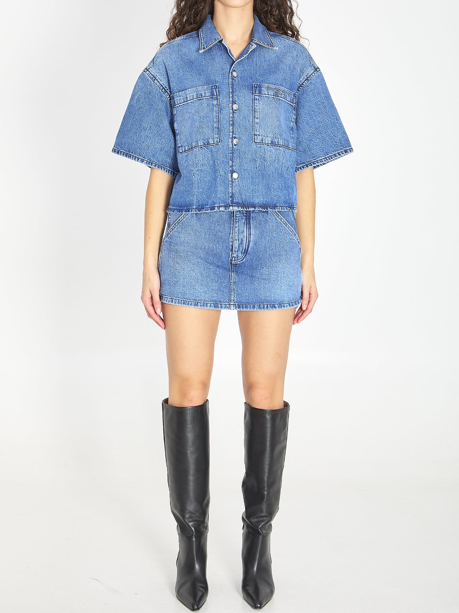 ALEXANDER WANG M cropped denim shirt 