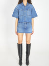 cropped denim shirt