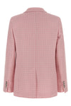 check knit wool crêpe blazer
