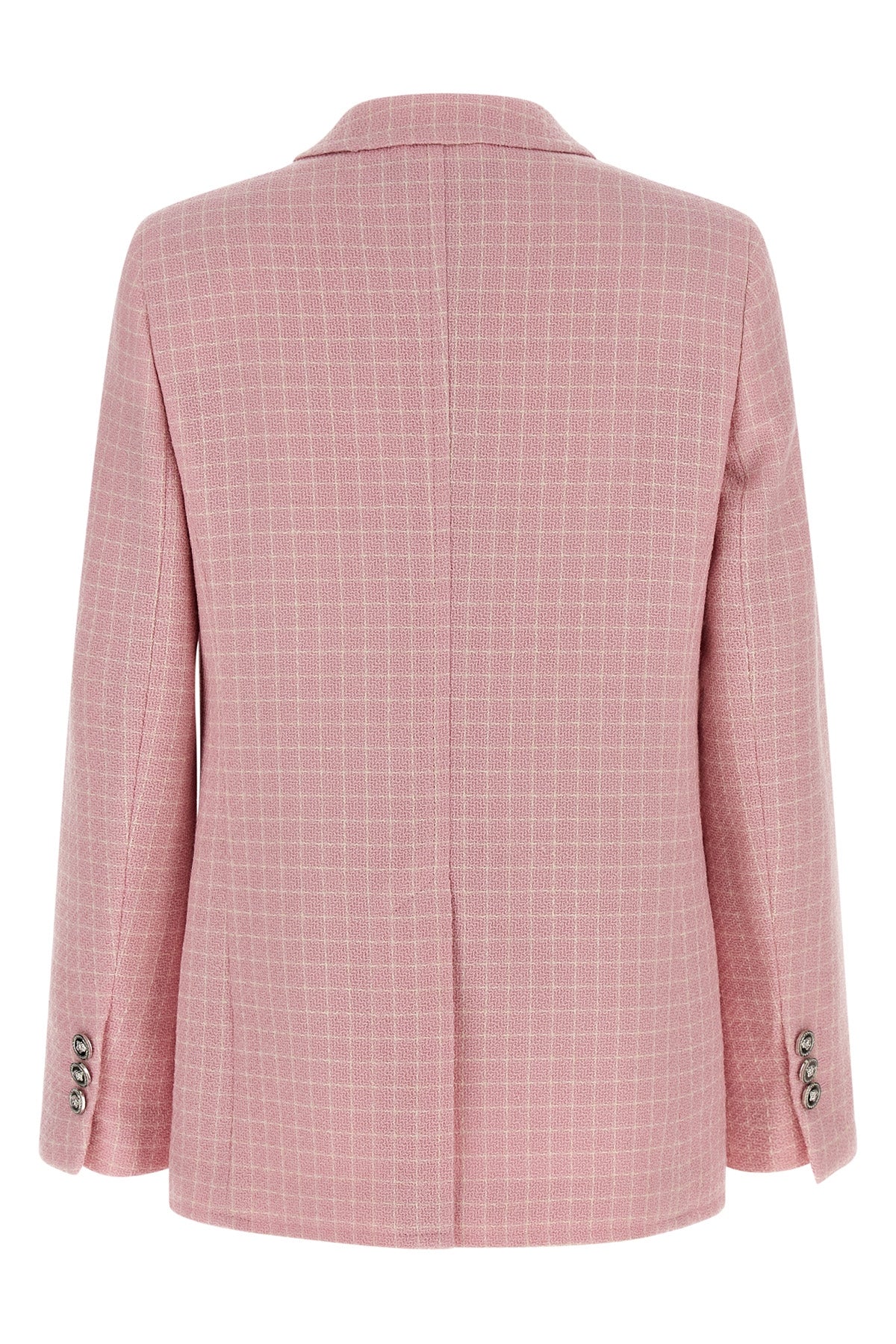 check knit wool crêpe blazer