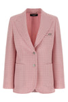 check knit wool crêpe blazer