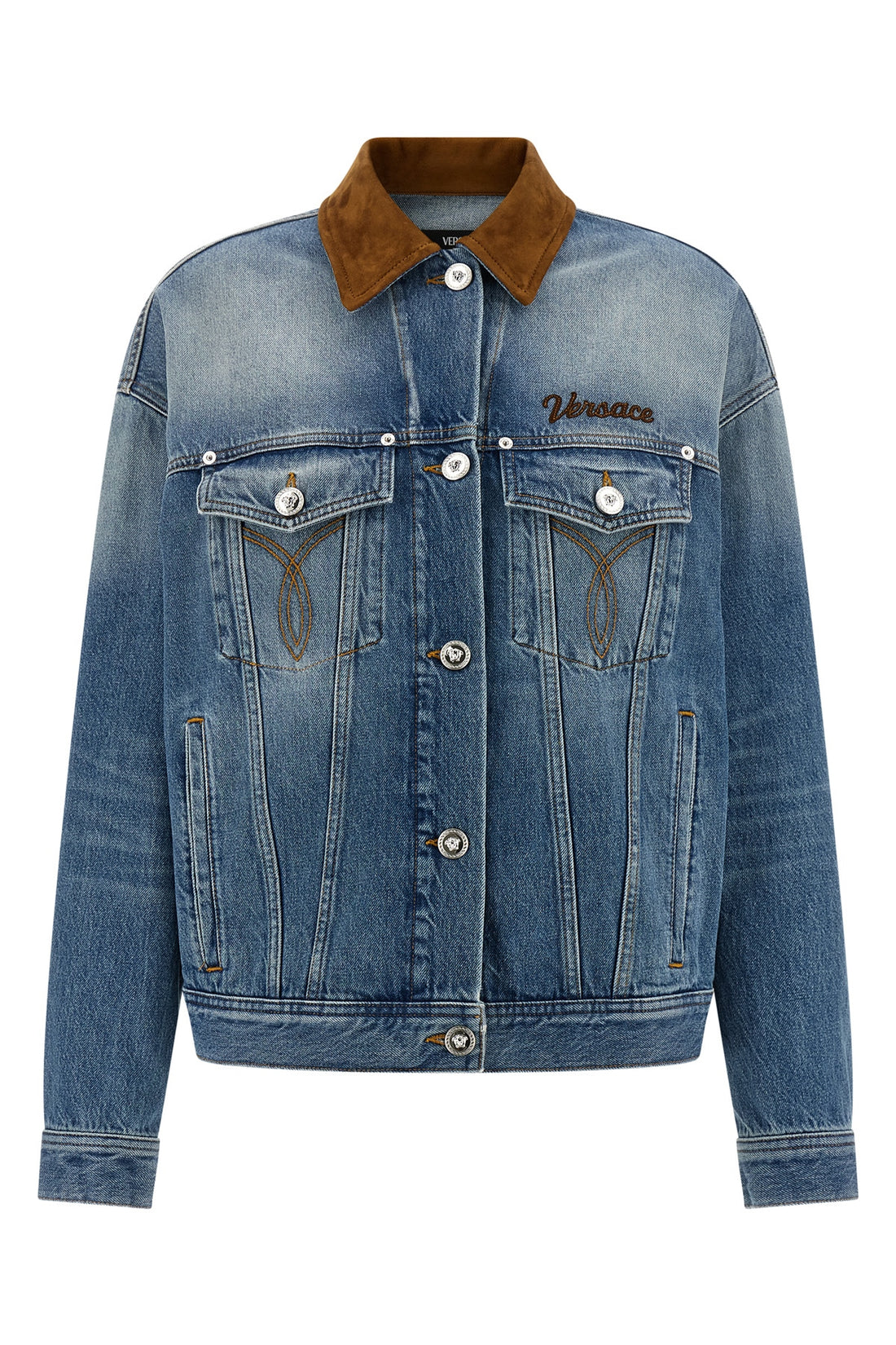 VERSACE 38 trucker cotton denim jacket