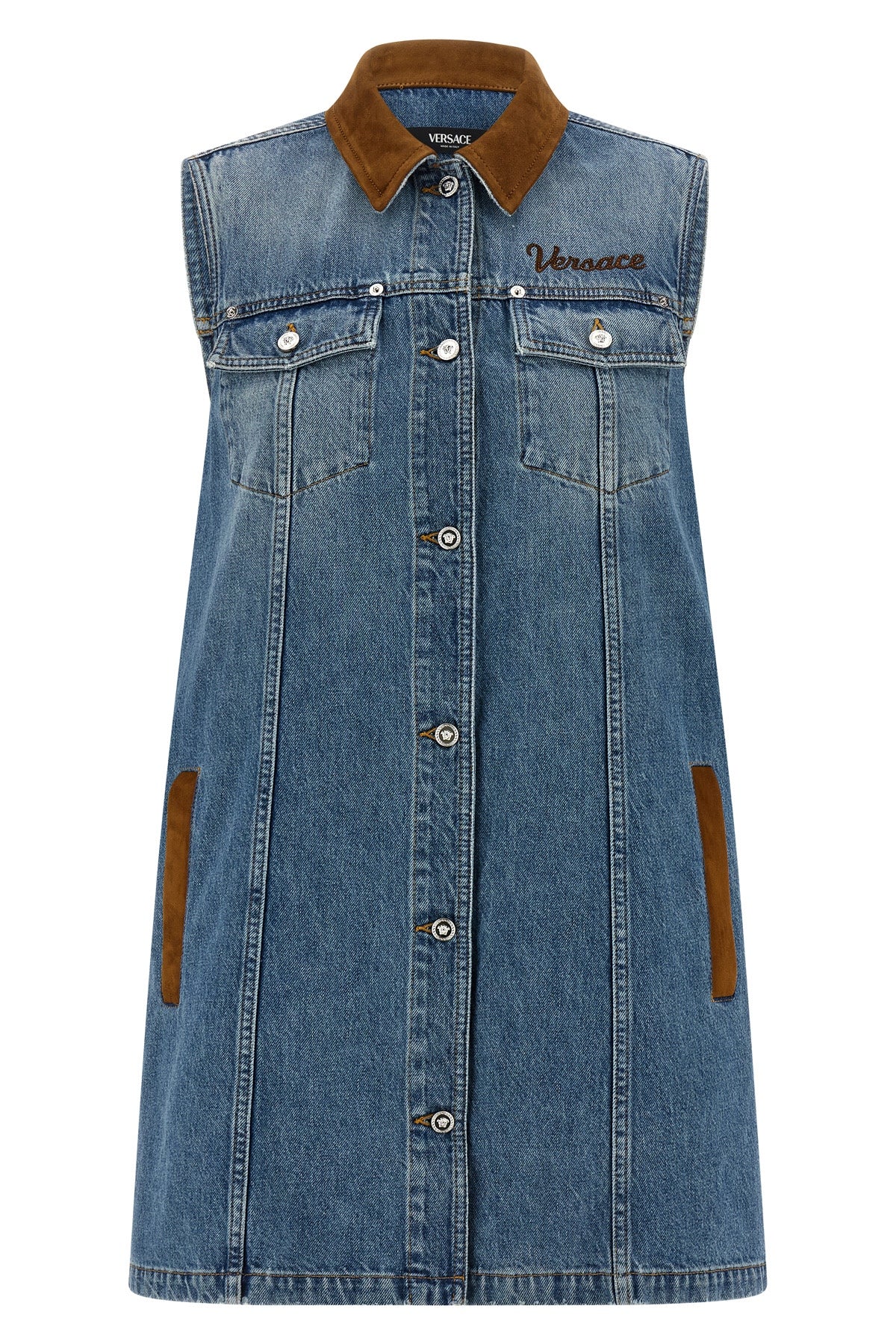 cotton denim mini dress