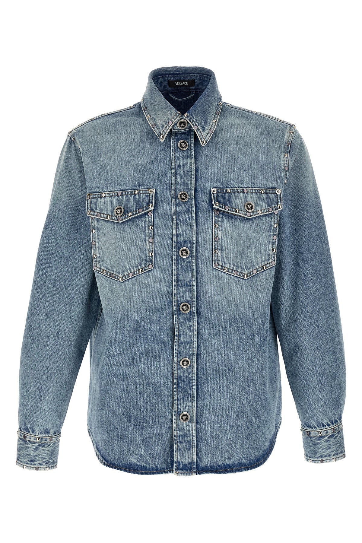 stonewashed cotton denim shirt