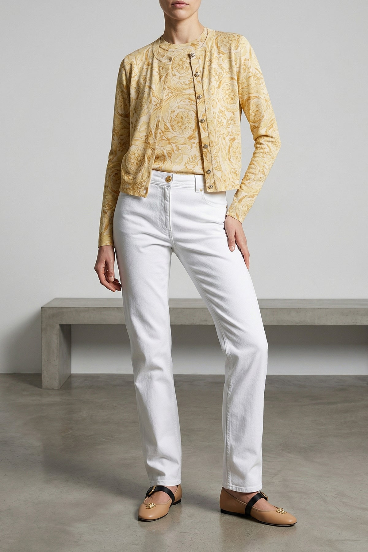 all-over barocco 92 print silk cardigan