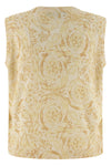 all-over barocco print silk vest