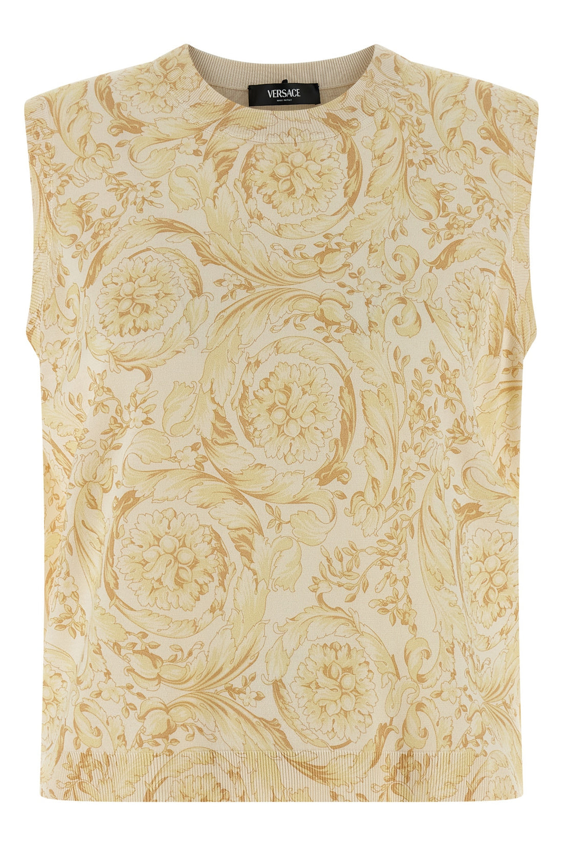 VERSACE 38 all-over barocco print silk vest