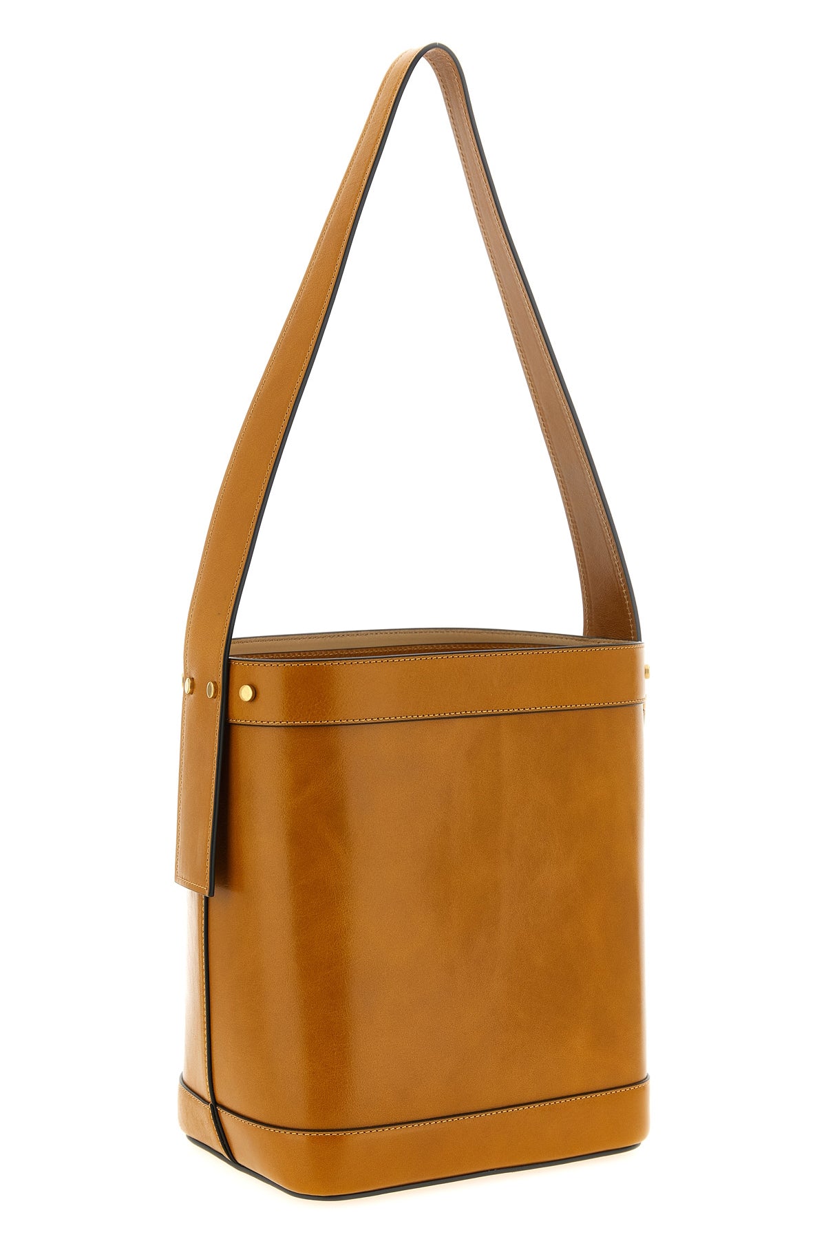 small pivot bucket bag in natural leather