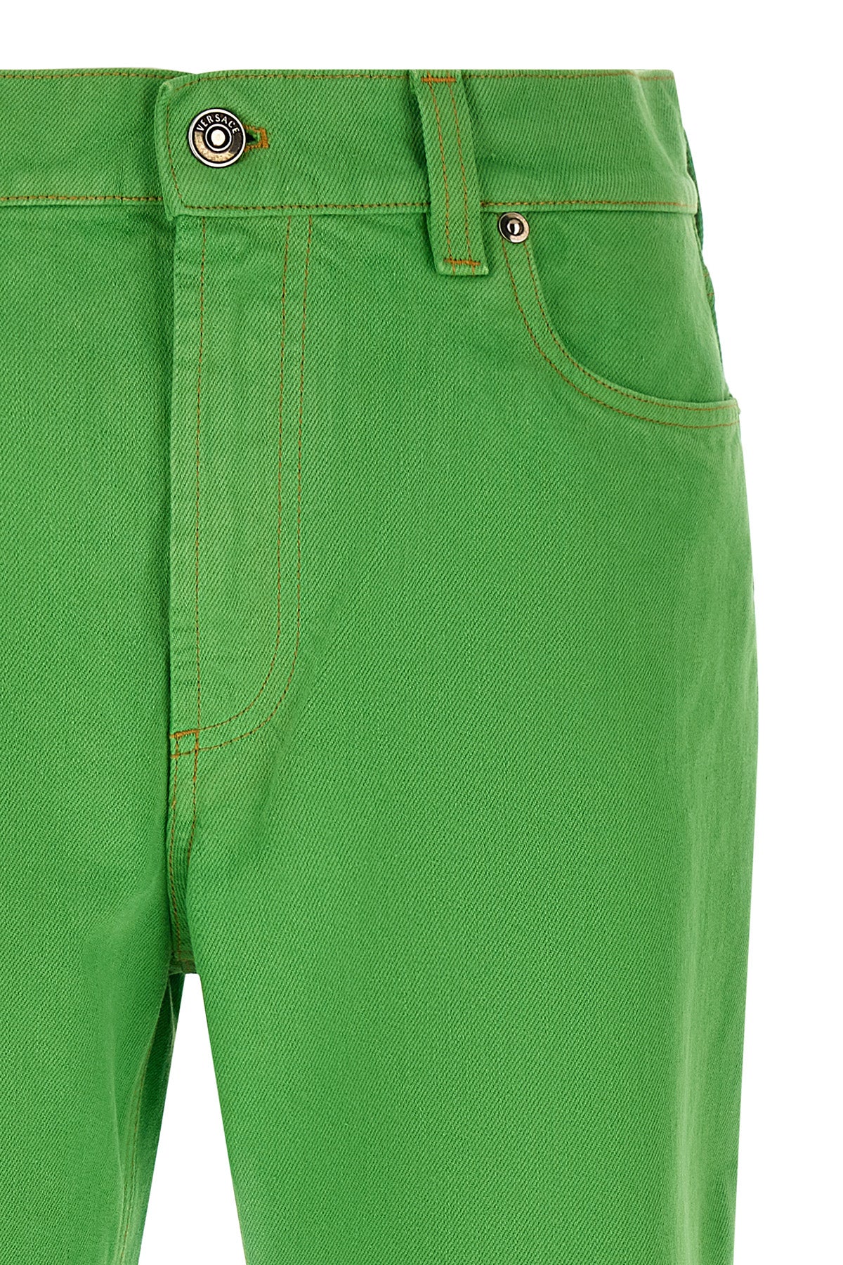 garment-dyed cotton denim jeans