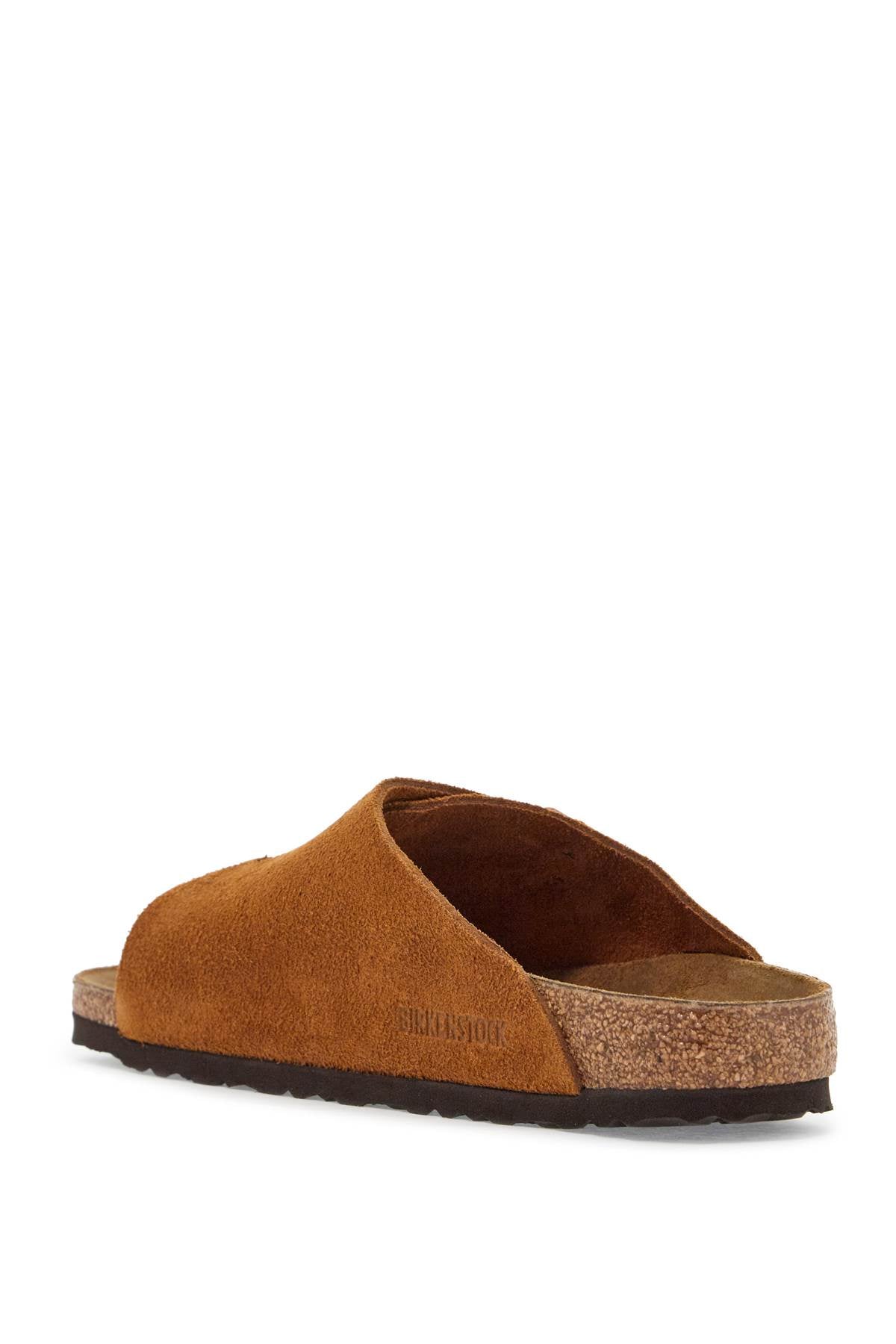 mink suede slippers with two adjustable straps