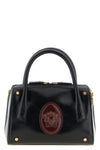 the versace roomy small handbag is made of fine smooth calf leather
