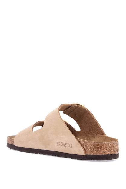 nubuck leather sandals sandcastle with golden buckles