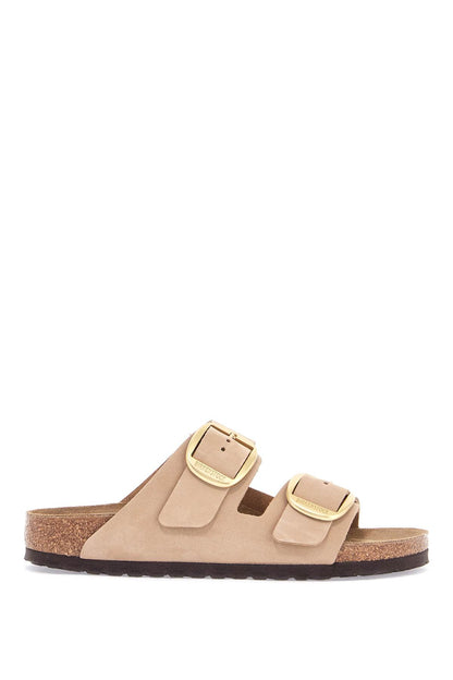 nubuck leather sandals sandcastle with golden buckles