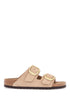 nubuck leather sandals sandcastle with golden buckles