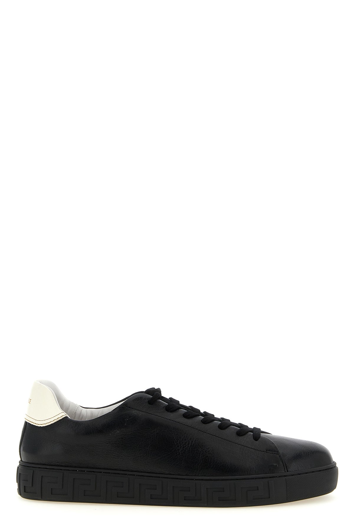 versace low-top sneakers in fine calf leather