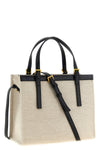 medium rivière shopping bag in linen and cotton canvas