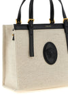 medium rivière shopping bag in linen and cotton canvas