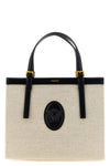 medium rivière shopping bag in linen and cotton canvas